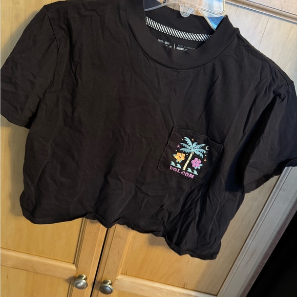 Volcom Organic Cotton Black Crop T-Shirt - Picture 8 of 9